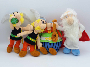4er Set Asterix Miraculix Majestix Plüschfigur - 18cm